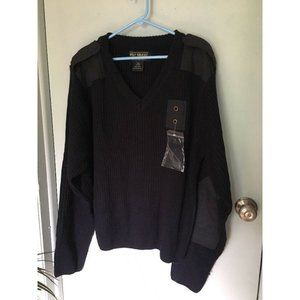 Liberty Uniform Top Brass Sweater Navy Blue XL epaulets reinforced elbows